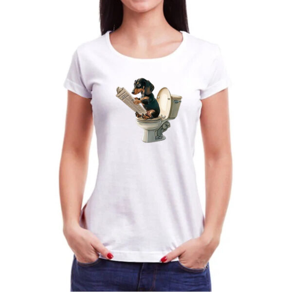 Camiseta Baby Look Cachorro Salsisha na sala de forca - Imagem 3