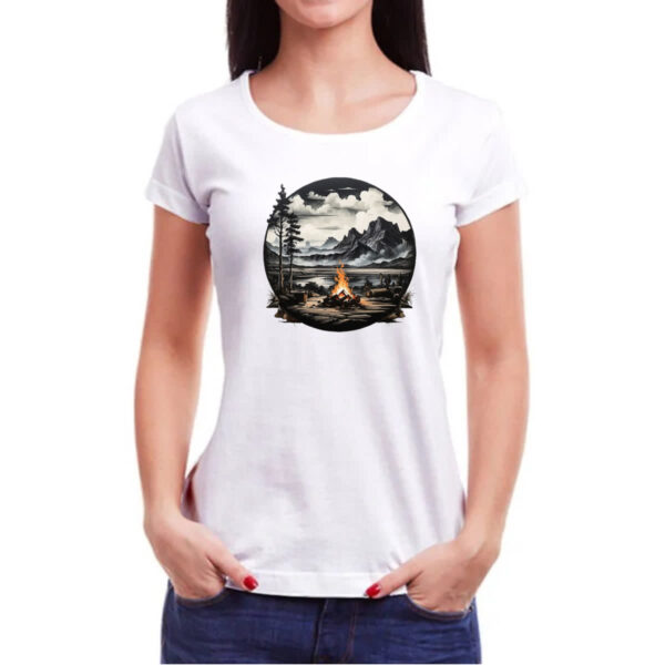 Camiseta Baby Look Acampamento fogueira - Imagem 3
