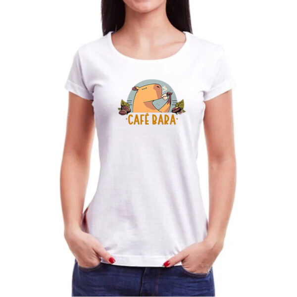 Camiseta Baby Look Cafe bara capivara - Imagem 3