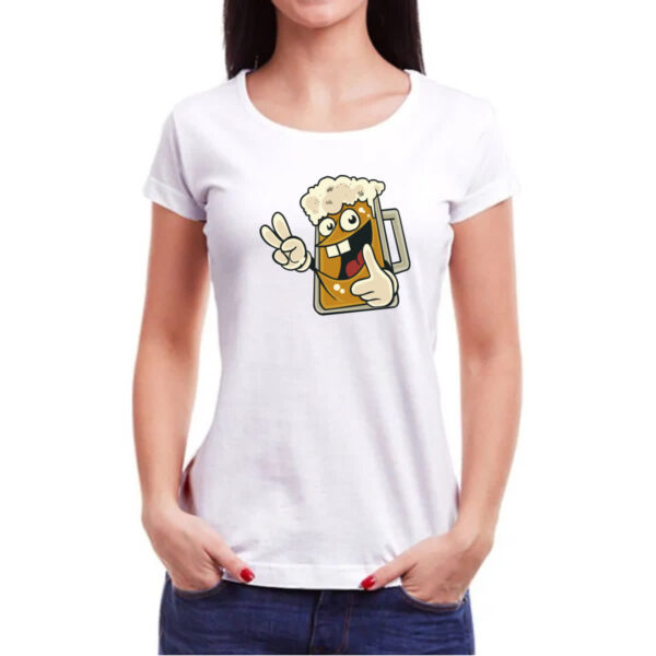 Camiseta Baby Look Caneca de Chop Divertida - Imagem 3
