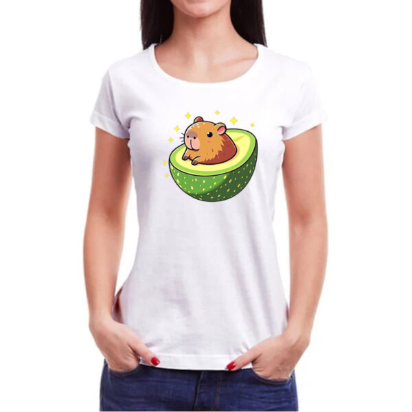 Camiseta Baby Look Capibacate capivara no abacate - Imagem 3