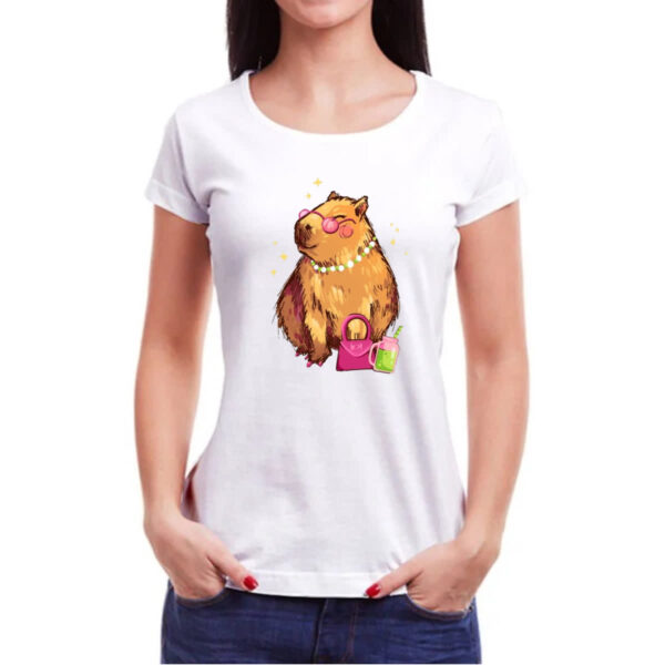 Camiseta Baby Look Capivara diva - Imagem 3