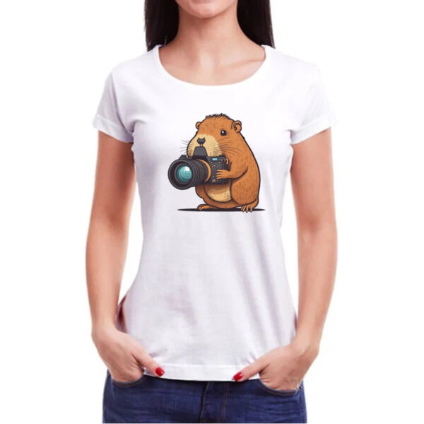 Camiseta Baby Look Capivara fotografica - Imagem 3