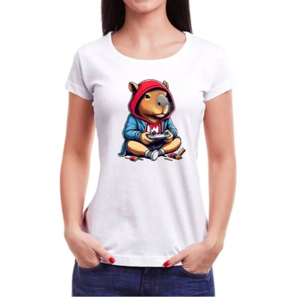 Camiseta Baby Look Capivara gamer - Imagem 3