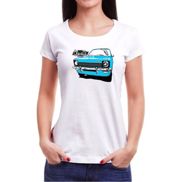 Camiseta Baby Look Chevette Azul primeira geracao - Imagem 3