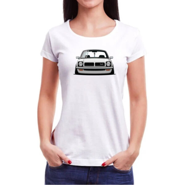 Camiseta Baby Look Chevette segunda geracao frente branco - Imagem 3