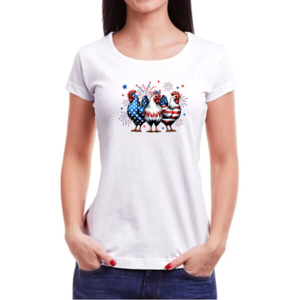 Camiseta Baby Look Chicken EUA - Imagem 3