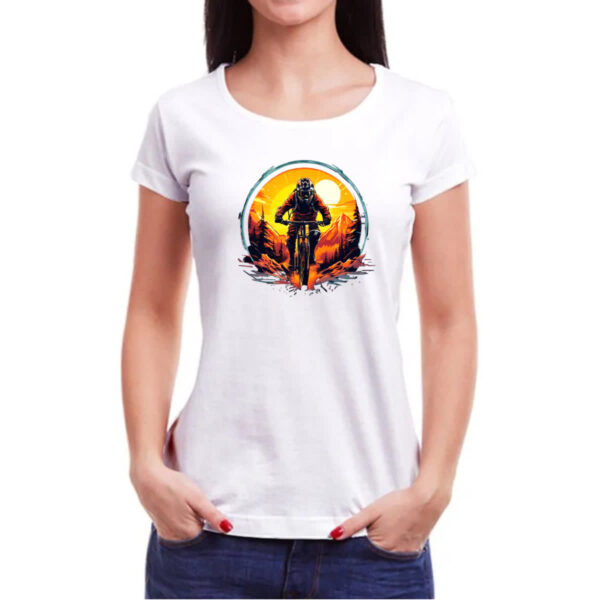 Camiseta Baby Look Ciclista radical sunset art - Imagem 3