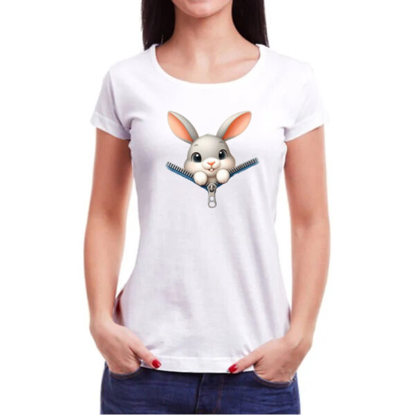 Camiseta Baby Look Coelho no ziper - Imagem 3