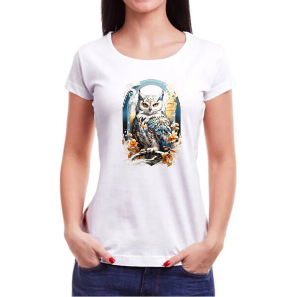 Camiseta Baby Look Coruja do gelo - Imagem 3