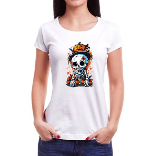 Camiseta Baby Look Cute esqueleto halloween - Imagem 3