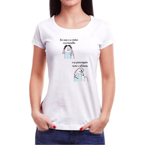 Camiseta Baby Look Dia das maes Flork irrita no barulho e preocupa no silencio - Imagem 3