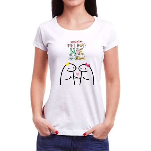 Camiseta Baby Look Dia das maes Flork Melhor mae do mundo - Imagem 3