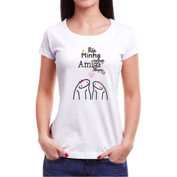 Camiseta Baby Look Dia das maes Flork minha melhor amiga - Imagem 3
