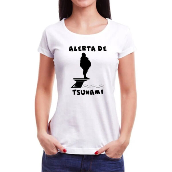 Camiseta Baby Look Alerta de tsunami - Imagem 3
