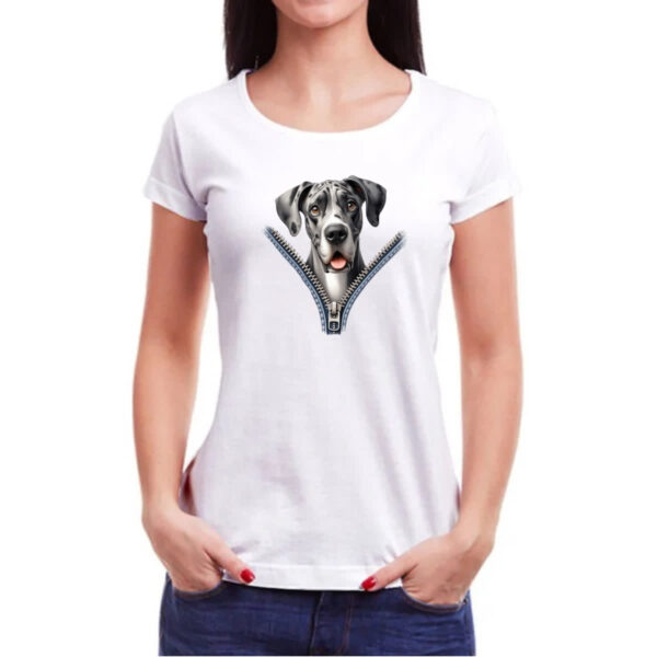 Camiseta Baby Look Dog Alemao no Ziper - Imagem 3