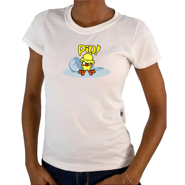 Camiseta Baby Look E o pintinho piu - Imagem 4