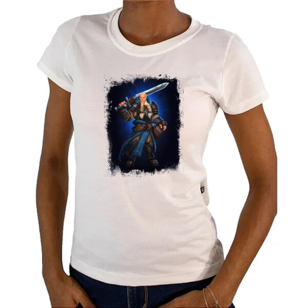 Camiseta Baby Look Empires and Puzzles Heroi Rei Arthur - Imagem 4