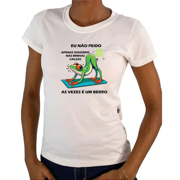 Camiseta Baby Look Eu nao peido sapo - Imagem 4