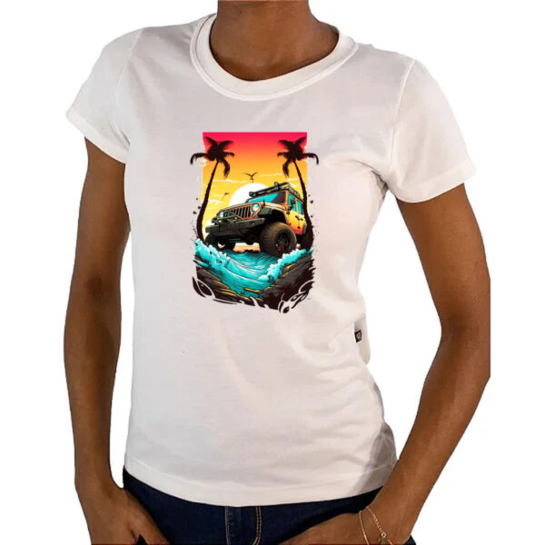 Camiseta Baby Look Jeep off road sunset art - Imagem 4