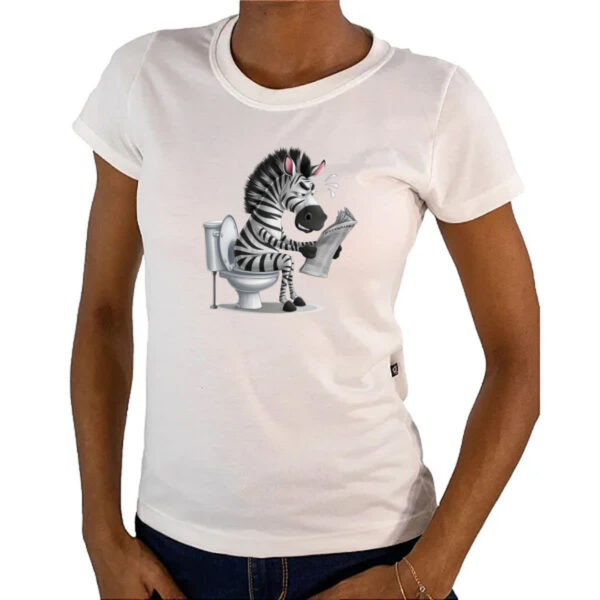 Camiseta Baby Look Zebra na sala de forca - Imagem 4