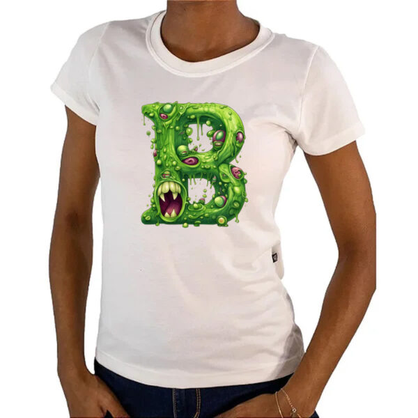 Camiseta Baby Look Zumbi Alfabeto Letra B - Imagem 4