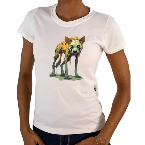 Camiseta Baby Look Zumbi Cao selvagem - Imagem 4