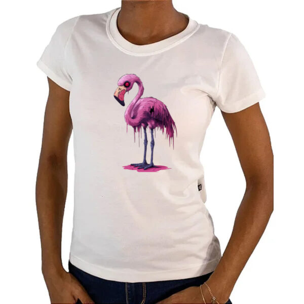 Camiseta Baby Look Zumbi Flamingo - Imagem 4