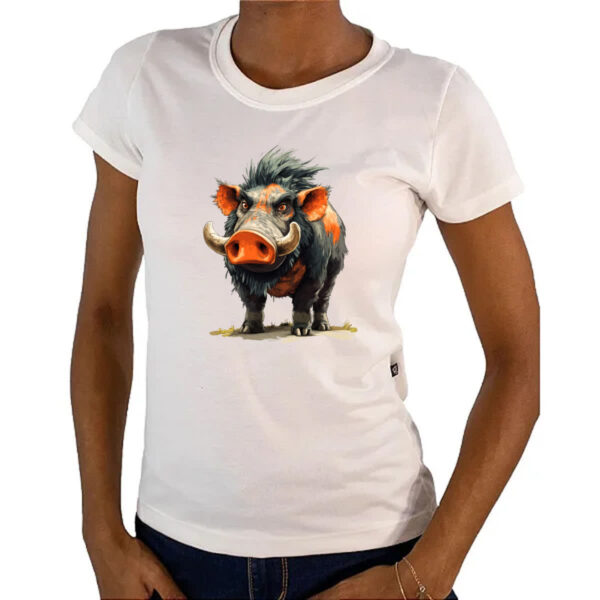 Camiseta Baby Look Zumbi Javali - Imagem 4