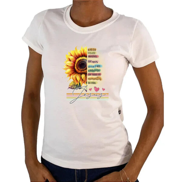 Camiseta Baby Look Fe poder invisivel - Imagem 4
