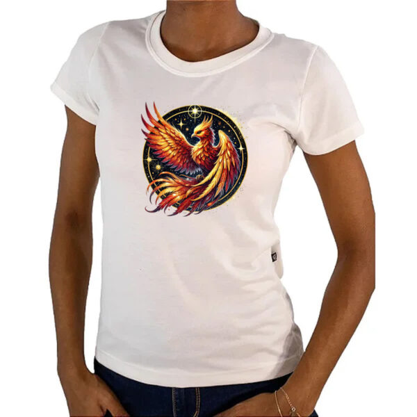 Camiseta Baby Look Fenix circulo estelar - Imagem 4