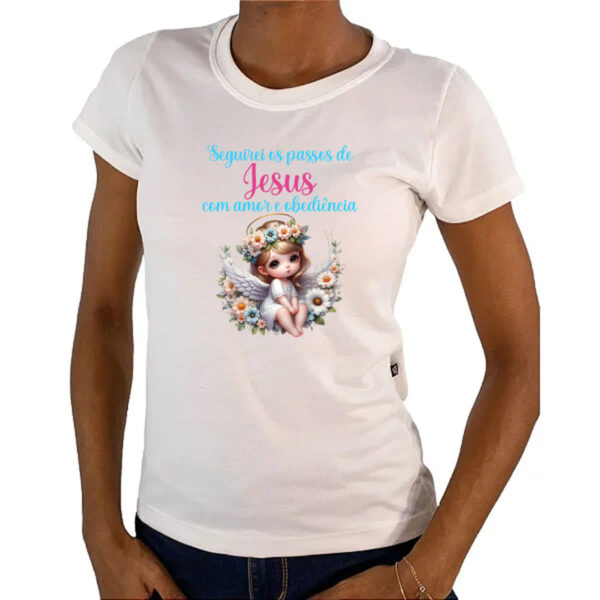 Camiseta Baby Look Anjo seguirei os passos - Imagem 4