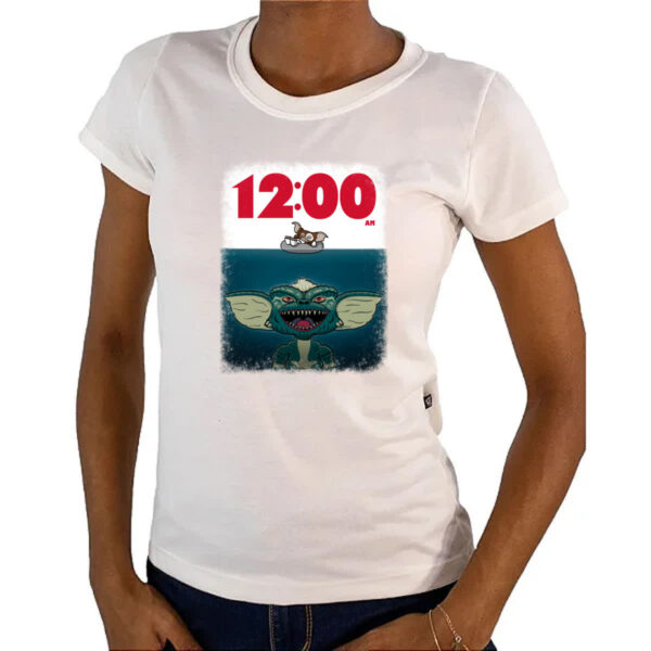 Camiseta Baby Look Gremlins parodia tubarao - Imagem 4