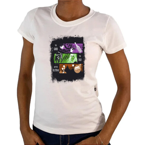 Camiseta Baby Look Grimm The Good Bad and Blutbad - Imagem 4