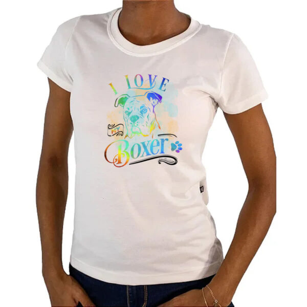 Camiseta Baby Look I love my Boxer - Imagem 4