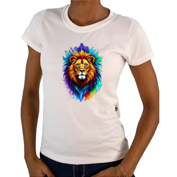 Camiseta Baby Look Leao de Juda Watercorlor Splash - Imagem 4