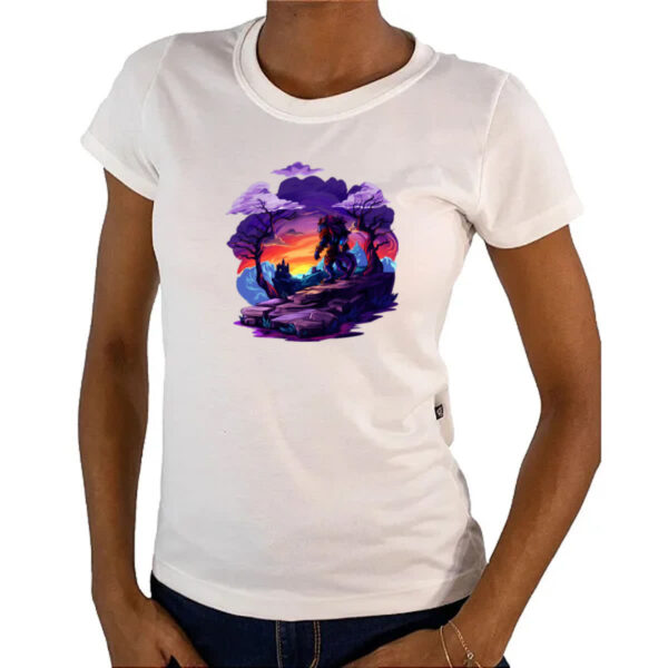 Camiseta Baby Look Leao guerreiro noturno - Imagem 4