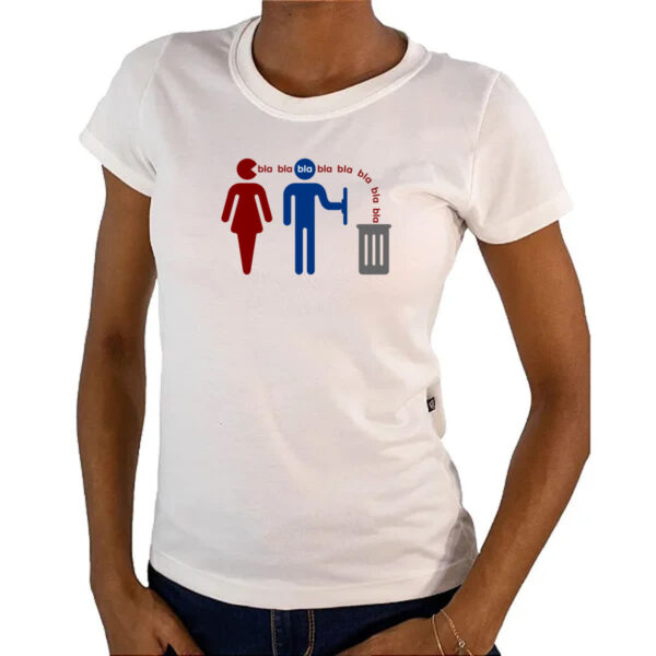 Camiseta Baby Look Mulher fala muito - Imagem 4