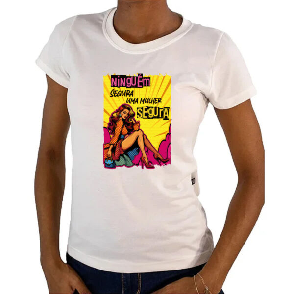 Camiseta Baby Look Mulher segura - Imagem 4