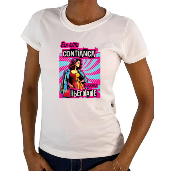 Camiseta Baby Look Mulher veste e exala - Imagem 4