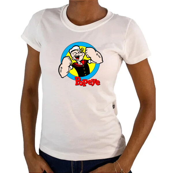 Camiseta Baby Look Mariheiro Popeye Classico - Imagem 4