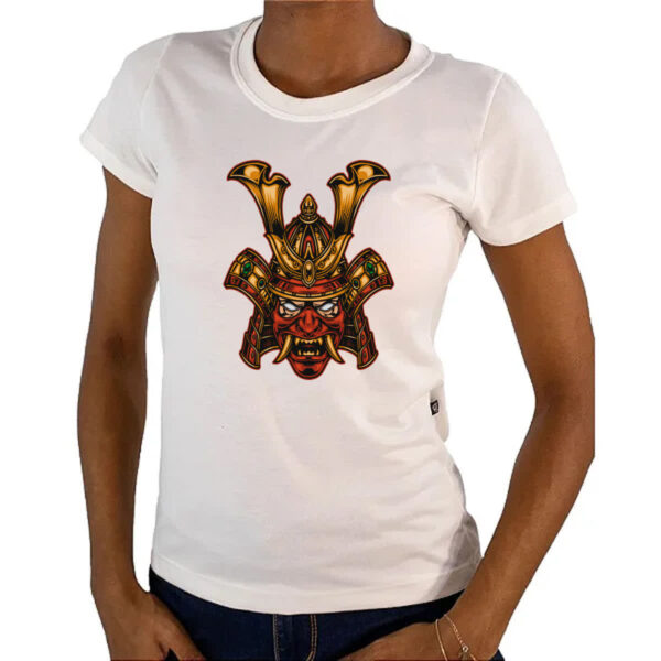 Camiseta Baby Look Mascara Rubra de Samurai - Imagem 4