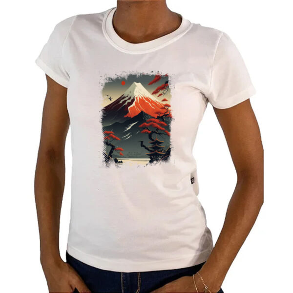 Camiseta Baby Look Montanha Fugi Japao 2 - Imagem 4