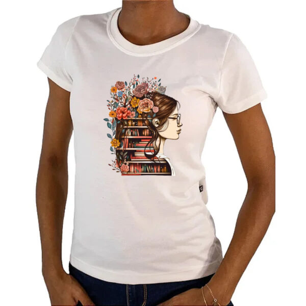 Camiseta Baby Look Mulher de conhecimento - Imagem 4