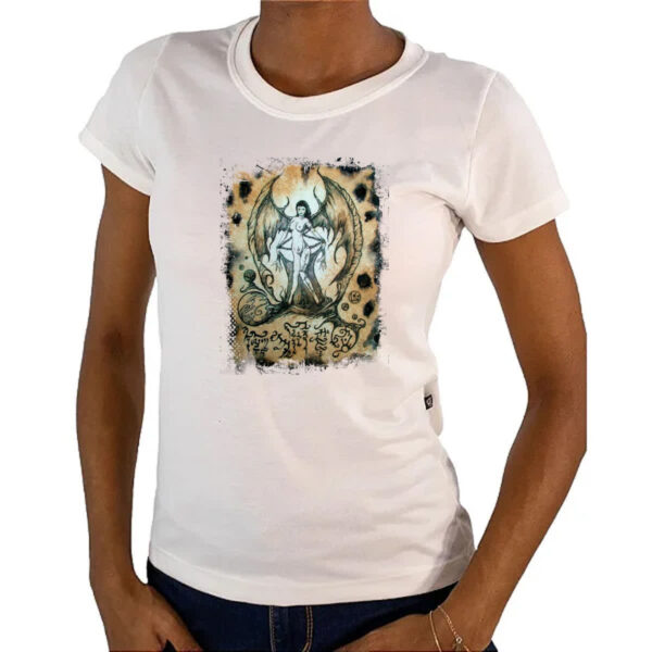 Camiseta Baby Look Necronomicon Fragmento Succubus - Imagem 4