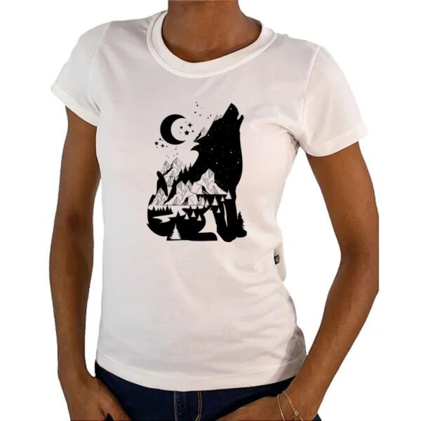 Camiseta Baby Look Night Wolf - Imagem 4