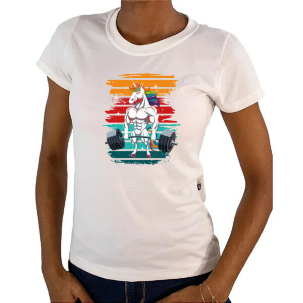 Camiseta Baby Look Unicornio maromba - Imagem 4