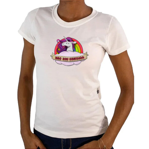 Camiseta Baby Look Unicornio nao sou obrigada - Imagem 4