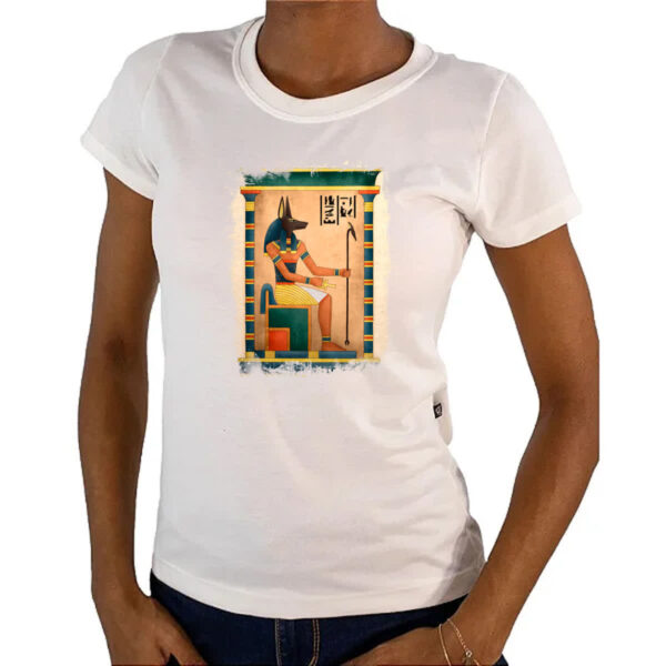 Camiseta Baby Look Anubis Papiro Egito - Imagem 4
