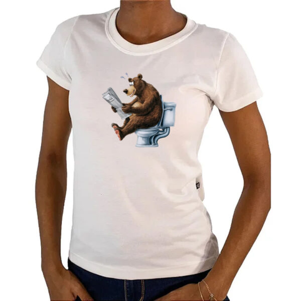 Camiseta Baby Look Urso na sala de forca - Imagem 4